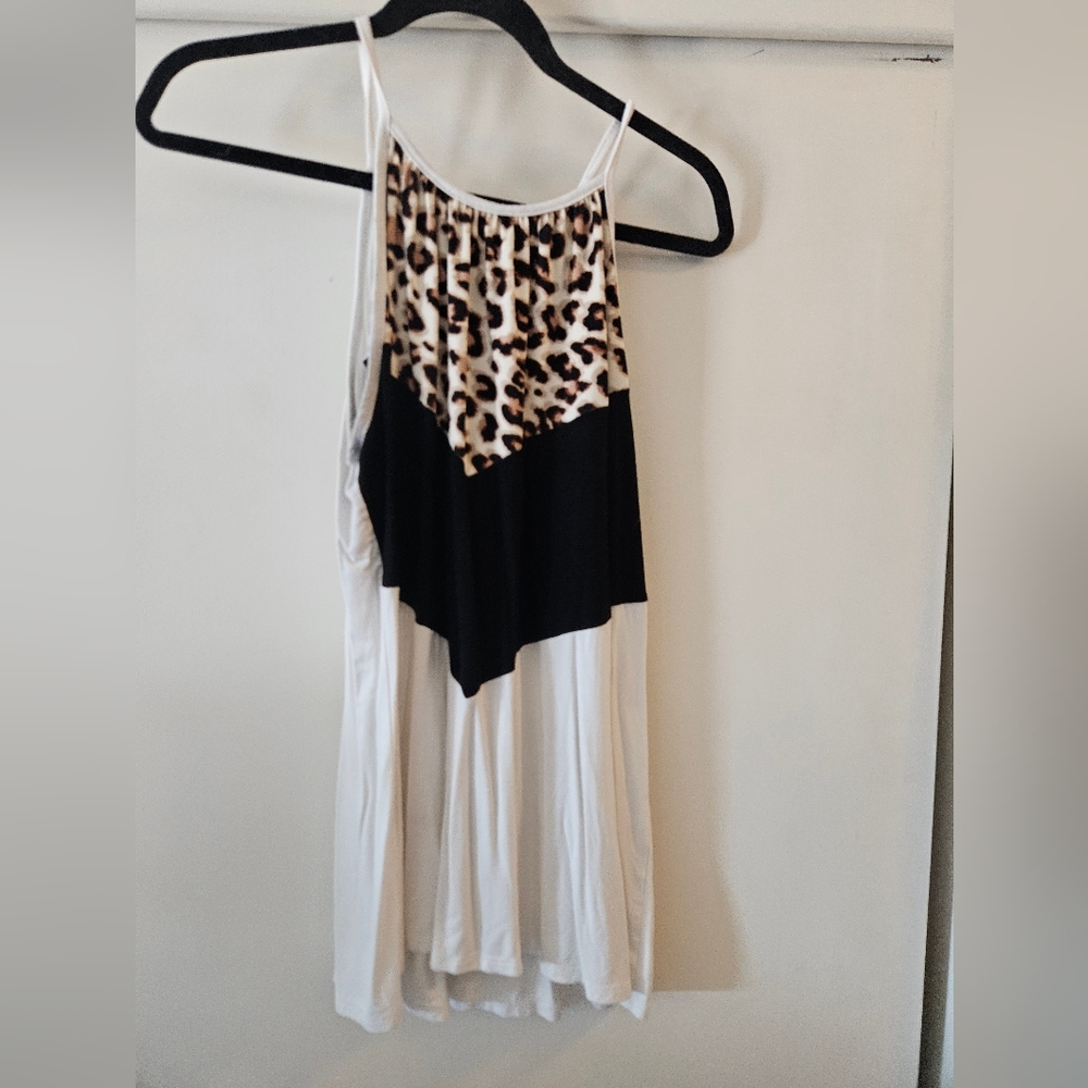 Mazik Asymmetrical Brown and Black Camisole Tank Top